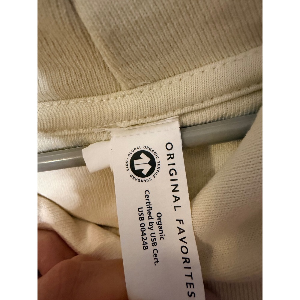 Original Favorites Organic Cotton Hoodie Cream Capital One Logo Large Raglan